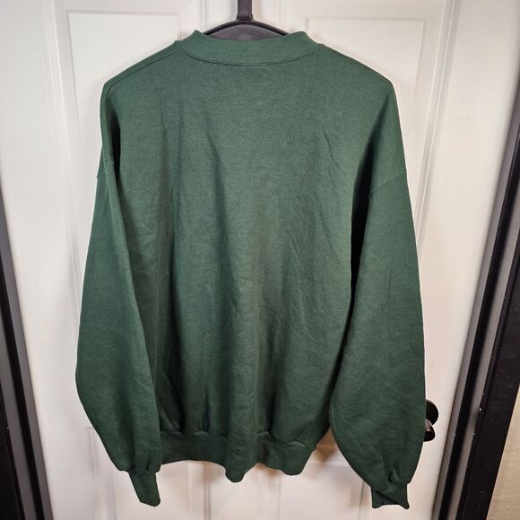 Vintage Jerzees Russell Sweatshirt Men's XL Made USA Blank Green Crewneck EUC - Picture 4 of 6